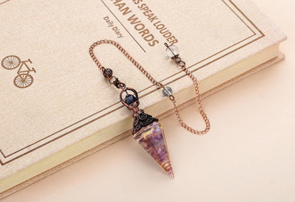 DUQGUHO Amethyst Kristall Pendel – Heilender Quarz Pendel für spirituelle Energiearbeit, Wahrsagerei und Pendeln – 1 Stück