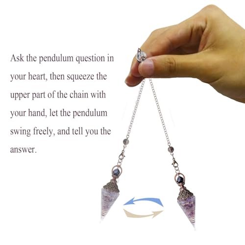 DUQGUHO Amethyst Kristall Pendel – Heilender Quarz Pendel für spirituelle Energiearbeit, Wahrsagerei und Pendeln – 1 Stück