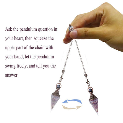 DUQGUHO Amethyst Kristall Pendel – Heilender Quarz Pendel für spirituelle Energiearbeit, Wahrsagerei und Pendeln – 1 Stück