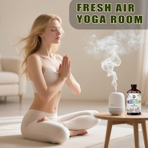 Weißer Moschus Ätherisches Öl – Sauberes Moschusöl für Diffuser, Luftbefeuchter, DIY Kerzen, Seife, Schlafzimmer, Büro, Yoga, Geschenk – 120 ml – GV77ZF