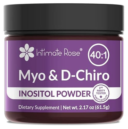 Intimate Rose Inositol Supplement für Frauen Pulver - Myo-Inositol & D-Chiro Inositol Pulver - Hormonelle Balance & Unterstützung der Eierstockfunktion - Ideales 40:1 Verhältnis - Hergestellt in USA