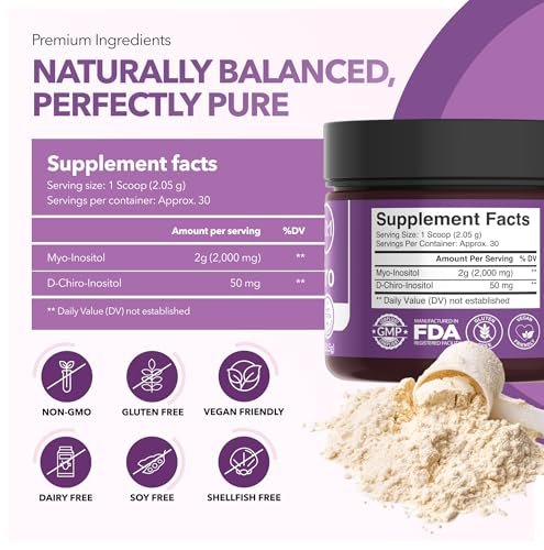 Intimate Rose Inositol Supplement für Frauen Pulver - Myo-Inositol & D-Chiro Inositol Pulver - Hormonelle Balance & Unterstützung der Eierstockfunktion - Ideales 40:1 Verhältnis - Hergestellt in USA