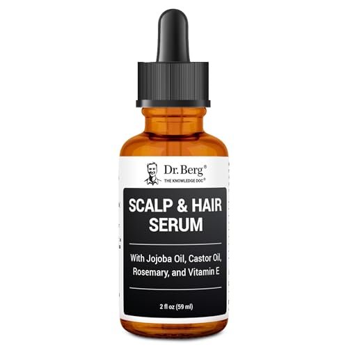 Dr. Berg Scalp & Hair Serum (Verbesserte Formel) mit Vitamin D3 & E - Klinisch getestet, paraben- und sulfatfreies Haaröl für Frauen & Männer - Mit Rosmarinöl, Rizinusöl & Jojobaöl - 60 ml