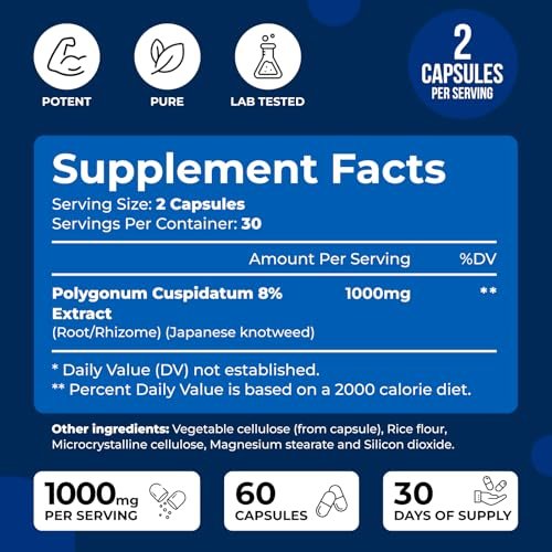 We Like Vitamins Resveratrol 1000mg pro Portion - 60 Kapseln - Natürliches Resveratrol Präparat zur Unterstützung des Immunsystems