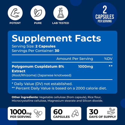 We Like Vitamins Resveratrol 1000mg pro Portion - 60 Kapseln - Natürliches Resveratrol Präparat zur Unterstützung des Immunsystems