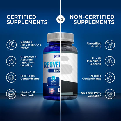 We Like Vitamins Resveratrol 1000mg pro Portion - 60 Kapseln - Natürliches Resveratrol Präparat zur Unterstützung des Immunsystems
