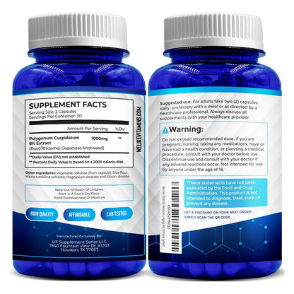 We Like Vitamins Resveratrol 1000mg pro Portion - 60 Kapseln - Natürliches Resveratrol Präparat zur Unterstützung des Immunsystems