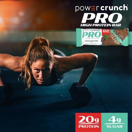 Power Crunch PRO Protein-Waffelriegel – High Protein Snack mit köstlichem Geschmack, Schokolade-Minze, 2,0 Unzen (4er-Pack)