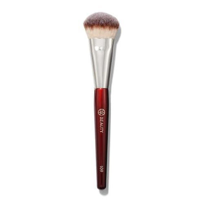 BK BEAUTY BRUSHES 109 MINI CONTOURED FOUNDATION - Präzisionspinsel für flüssige & cremige Foundation, Bronzer, Rouge & Highlighter