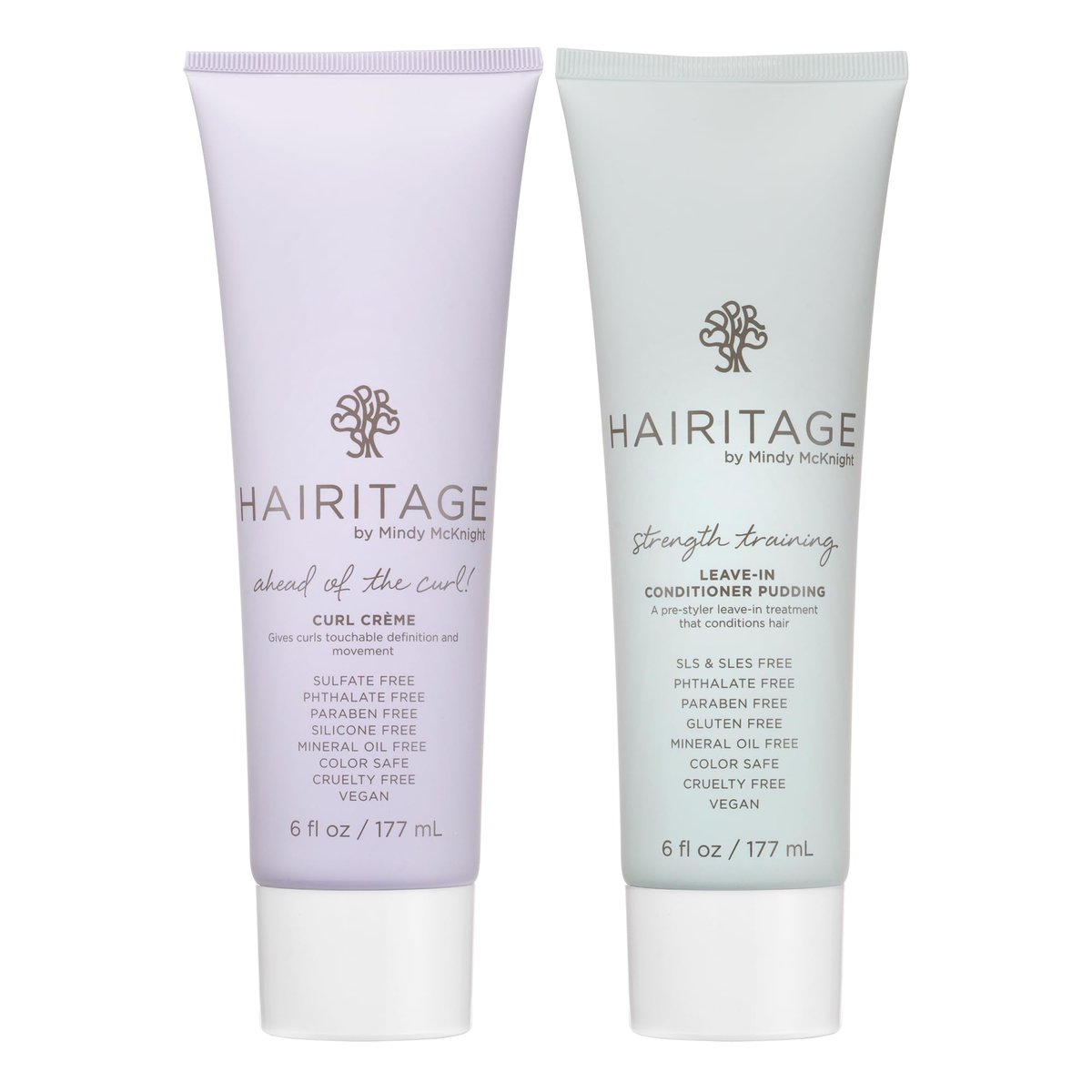 Hairitage Curl Cream + Leave-in Conditioner Bundle – Jojobaöl Lockencreme für Lockiges Haar – Leave-in Conditioner mit Kokosöl und Sheabutter – Feuchtigkeitsspendend + Pflegend, Vegan + Tierversuchsfrei