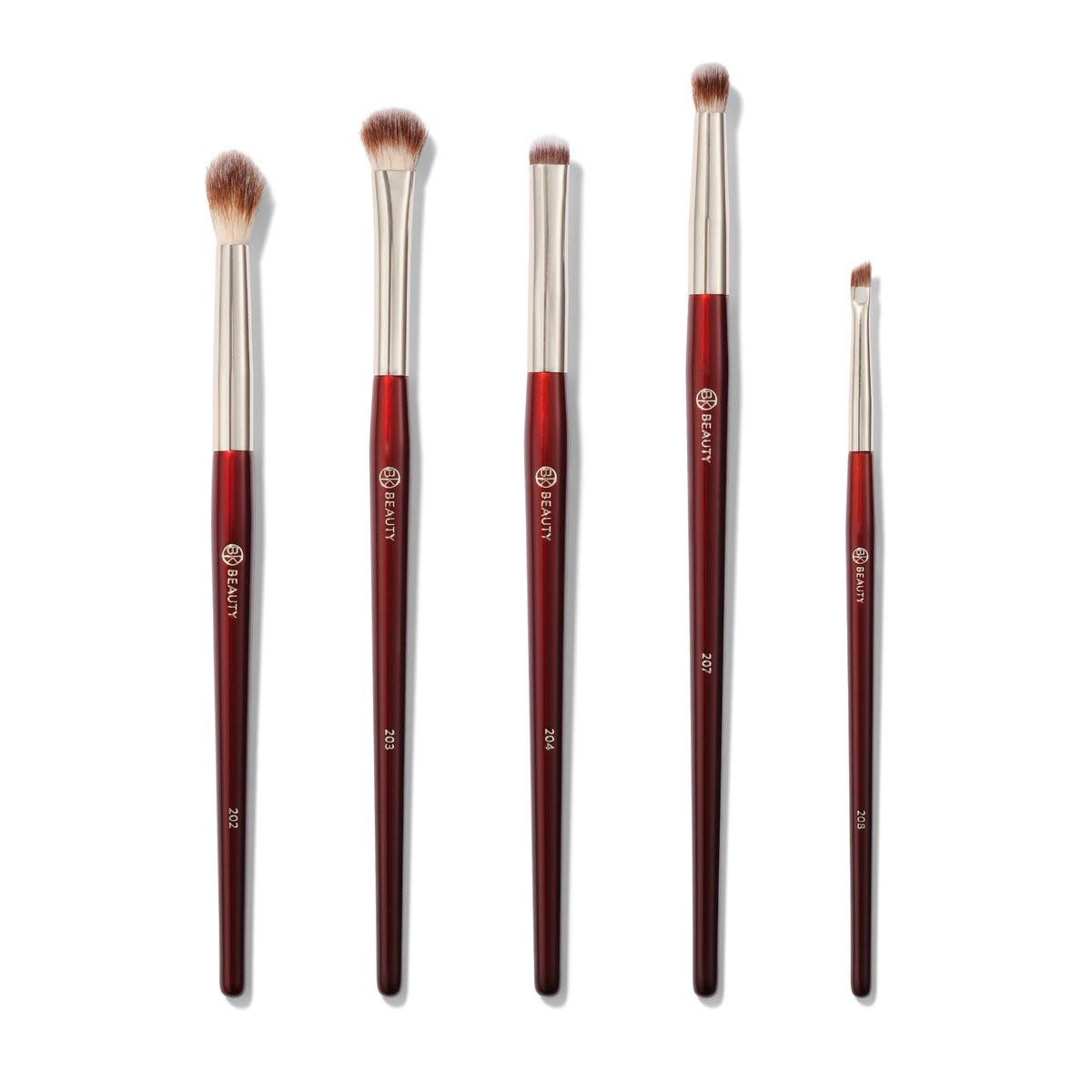 BK BEAUTY Pinsel-Set für hooded oder kleinere Augen (5-teilig) – Lidschattenpinsel zum Verblenden, Verrauchen und Definieren von Lidschatten und Eyeliner | Premium Augen-Make-up-Pinsel für präzises Auftragen