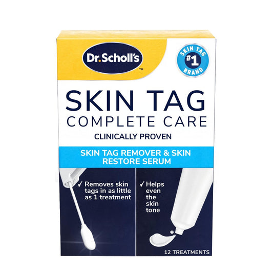 Dr. Scholl's Complete Care Hautanhängsel-Entferner Set, 12 Anwendungen – Entfernt Hautanhängsel bereits nach einer Behandlung, FDA-zugelassen & klinisch erwiesen, dauerhafte Ergebnisse, inklusive Serum