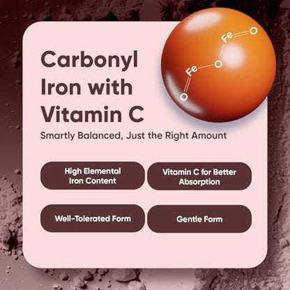 WeightWorld Eisen 65mg mit Vitamin C 125mg Tabletten für Blutgesundheit, Energie & Immunsystem | 180 Tabletten (6-Monatsvorrat) | Sanftes Eisenpräparat für Frauen & Männer - Vegan, Nicht-GVO