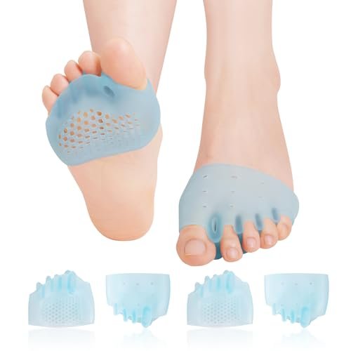 JUMPOW Metatarsal Pads (2 Paare) – Weiche & haltbare Ballenpolster für Männer & Frauen, Gel-Zehenspreizer, ideal bei Morton-Neurom, Blasen, Hornhaut, Metatarsalgie – Blau