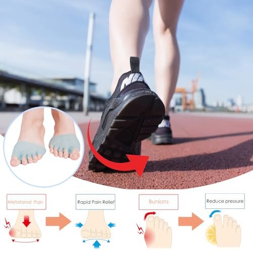 JUMPOW Metatarsal Pads (2 Paare) – Weiche & haltbare Ballenpolster für Männer & Frauen, Gel-Zehenspreizer, ideal bei Morton-Neurom, Blasen, Hornhaut, Metatarsalgie – Blau