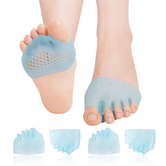 JUMPOW Metatarsal Pads (2 Paare) – Weiche & haltbare Ballenpolster für Männer & Frauen, Gel-Zehenspreizer, ideal bei Morton-Neurom, Blasen, Hornhaut, Metatarsalgie – Blau