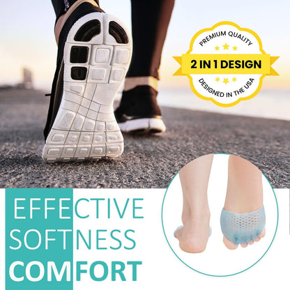 JUMPOW Metatarsal Pads (2 Paare) – Weiche & haltbare Ballenpolster für Männer & Frauen, Gel-Zehenspreizer, ideal bei Morton-Neurom, Blasen, Hornhaut, Metatarsalgie – Blau