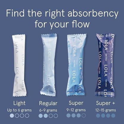 LOLA 100% Bio-Baumwoll-Tampons, Regular, 8 Stück – Zertifizierte Damenhygiene, HSA/FSA geeignet