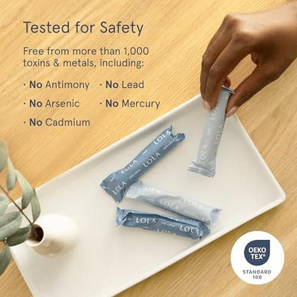 LOLA 100% Bio-Baumwoll-Tampons, Regular, 8 Stück – Zertifizierte Damenhygiene, HSA/FSA geeignet