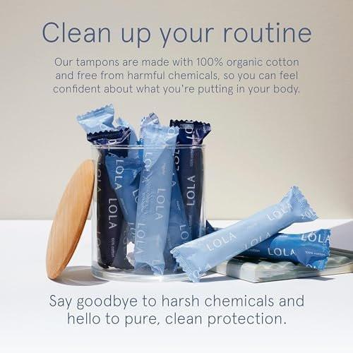 LOLA 100% Bio-Baumwoll-Tampons, Regular, 8 Stück – Zertifizierte Damenhygiene, HSA/FSA geeignet