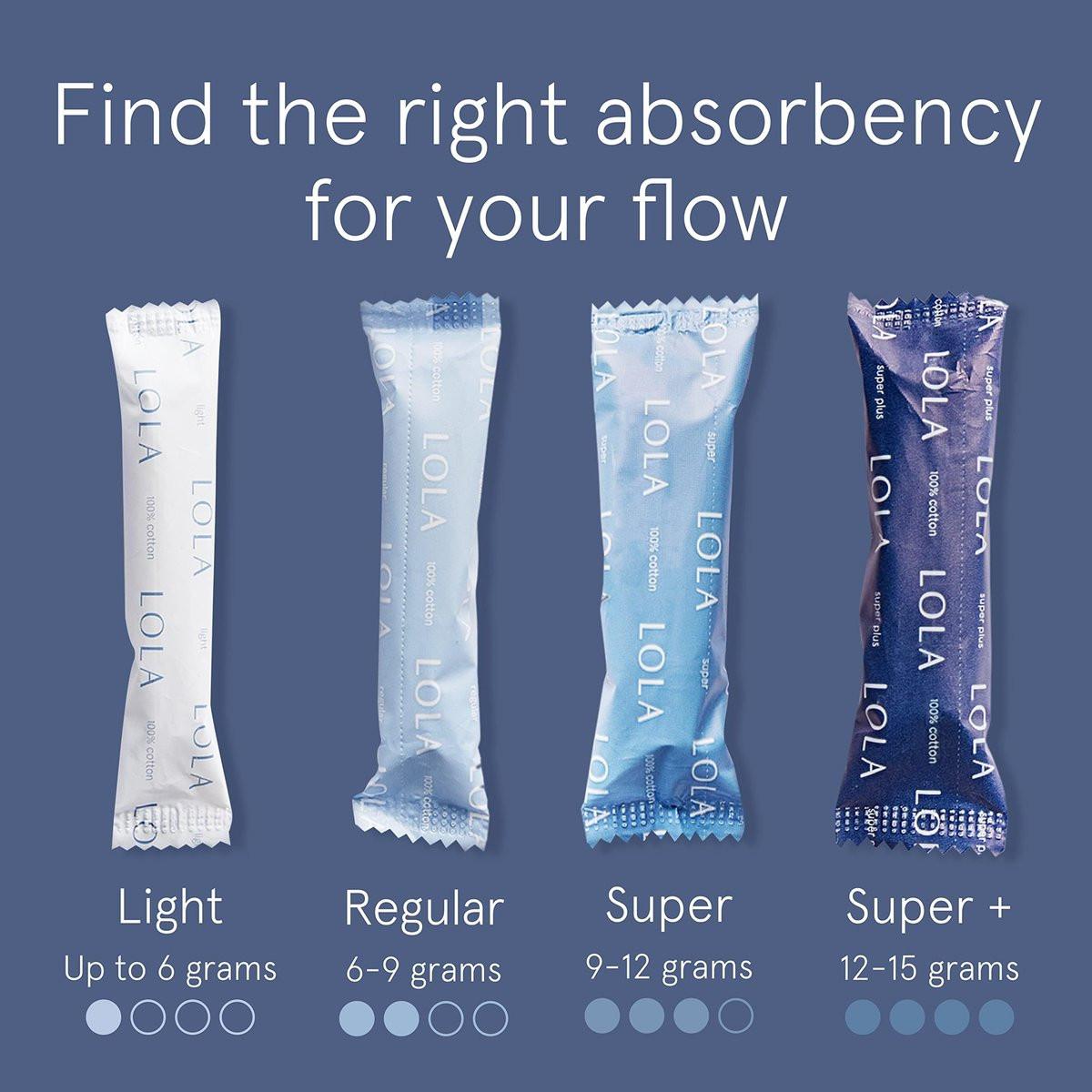 LOLA 100% Bio-Baumwoll-Tampons, Regular, 8 Stück – Zertifizierte Damenhygiene, HSA/FSA geeignet