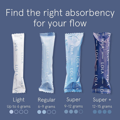 LOLA 100% Bio-Baumwoll-Tampons, Regular, 8 Stück – Zertifizierte Damenhygiene, HSA/FSA geeignet