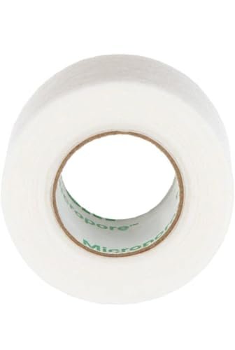 BB Micropore Tape 1530-1 (3 Rollen) 1 Zoll x 10 Yards, Weiß - Hautfreundliches Fixierband