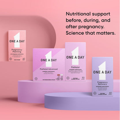 One A Day Schwangerschaftsplanung pränatales Multivitamin für Frauen, Prä-Schwangerschaftsvitamine mit Methylfolat, Folsäure, Zink, Vitamin B12 & Vitamin D zur Unterstützung der reproduktiven Gesundheit, 60 Tabletten