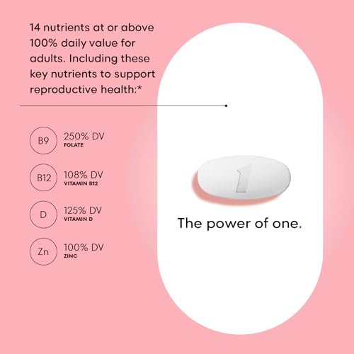 One A Day Schwangerschaftsplanung pränatales Multivitamin für Frauen, Prä-Schwangerschaftsvitamine mit Methylfolat, Folsäure, Zink, Vitamin B12 & Vitamin D zur Unterstützung der reproduktiven Gesundheit, 60 Tabletten