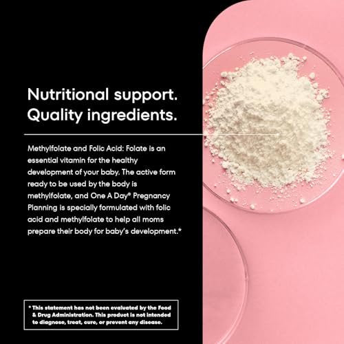 One A Day Schwangerschaftsplanung pränatales Multivitamin für Frauen, Prä-Schwangerschaftsvitamine mit Methylfolat, Folsäure, Zink, Vitamin B12 & Vitamin D zur Unterstützung der reproduktiven Gesundheit, 60 Tabletten