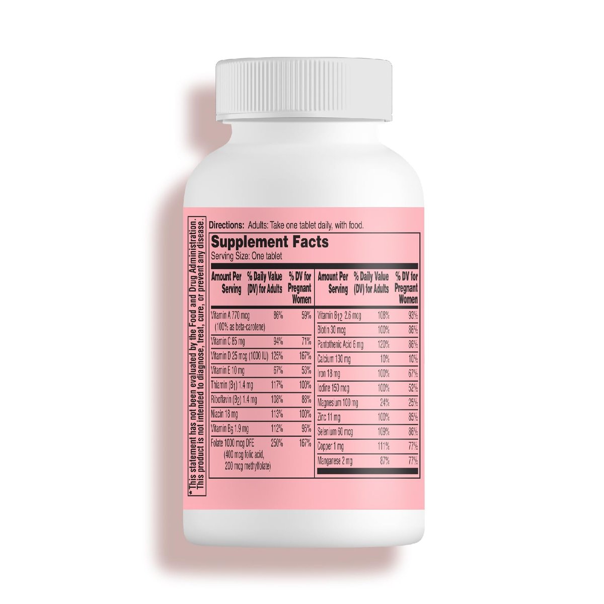 One A Day Schwangerschaftsplanung pränatales Multivitamin für Frauen, Prä-Schwangerschaftsvitamine mit Methylfolat, Folsäure, Zink, Vitamin B12 & Vitamin D zur Unterstützung der reproduktiven Gesundheit, 60 Tabletten