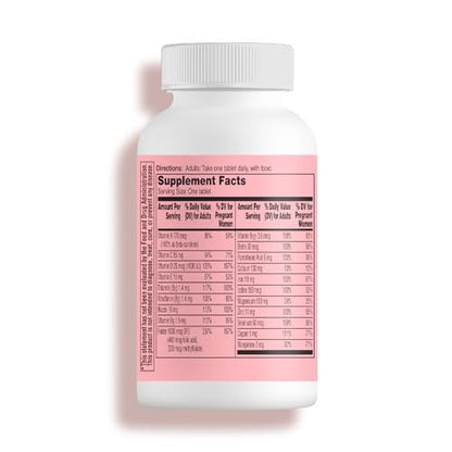 One A Day Schwangerschaftsplanung pränatales Multivitamin für Frauen, Prä-Schwangerschaftsvitamine mit Methylfolat, Folsäure, Zink, Vitamin B12 & Vitamin D zur Unterstützung der reproduktiven Gesundheit, 60 Tabletten