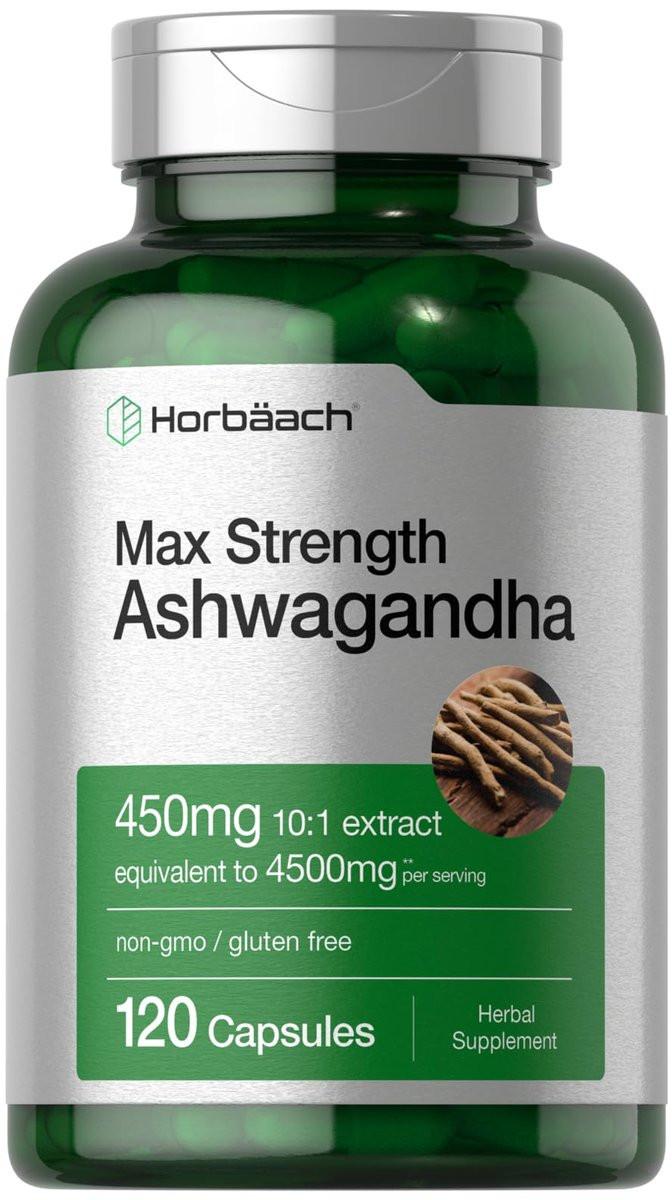 Horbäach Ashwagandha Kapseln mit schwarzem Pfeffer Extrakt – 120 Kapseln, höchste Stärke, Non-GMO, glutenfrei