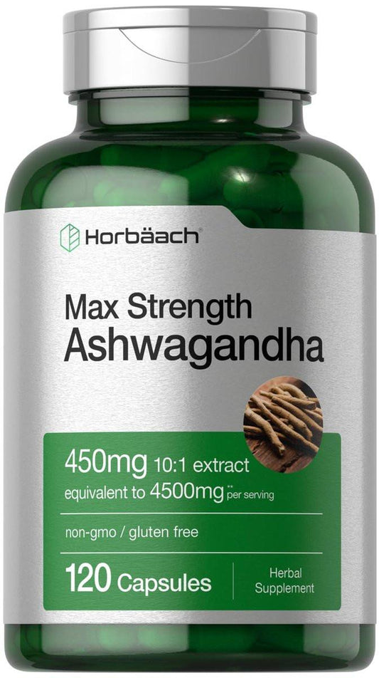 Horbäach Ashwagandha Kapseln mit schwarzem Pfeffer Extrakt – 120 Kapseln, höchste Stärke, Non-GMO, glutenfrei