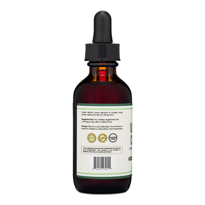 Double Wood Supplements Flüssiger Vitamin-B-Komplex – 2-Monats-Vorrat – Maximale Absorption – B3, B6, B7 (Biotin), B9 und Vitamin B12 – Kirschgeschmack – 60 ml