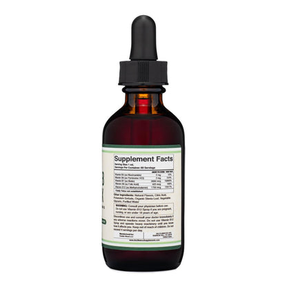 Double Wood Supplements Flüssiger Vitamin-B-Komplex – 2-Monats-Vorrat – Maximale Absorption – B3, B6, B7 (Biotin), B9 und Vitamin B12 – Kirschgeschmack – 60 ml