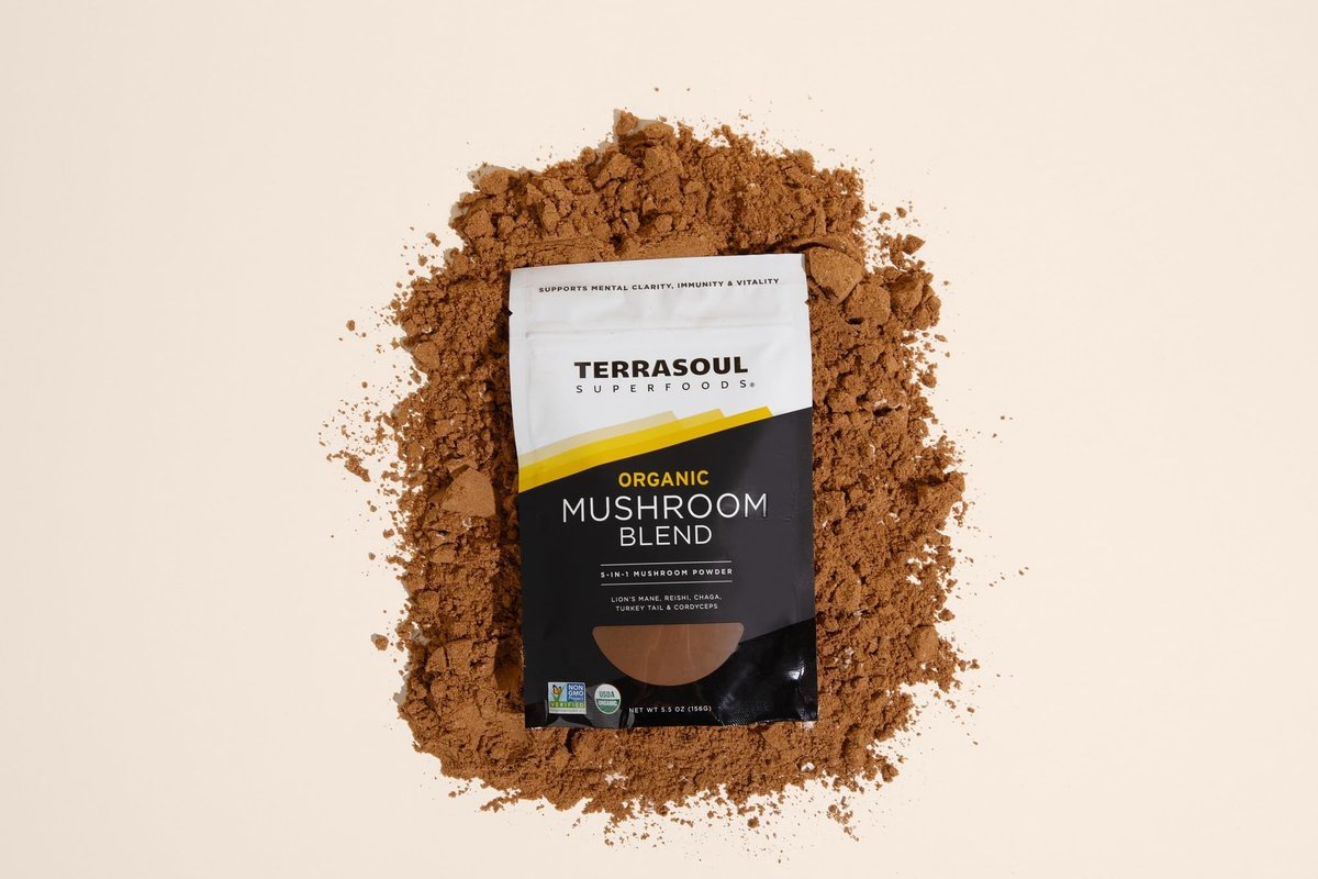 Terrasoul Superfoods Bio-Pilz-Mischung mit 5 Pilzen | Adaptogen | Bio, Vegan, Ohne Gentechnik, Glutenfrei | Reishi, Chaga, Löwenmähne, Cordyceps, Truthahnschwanz