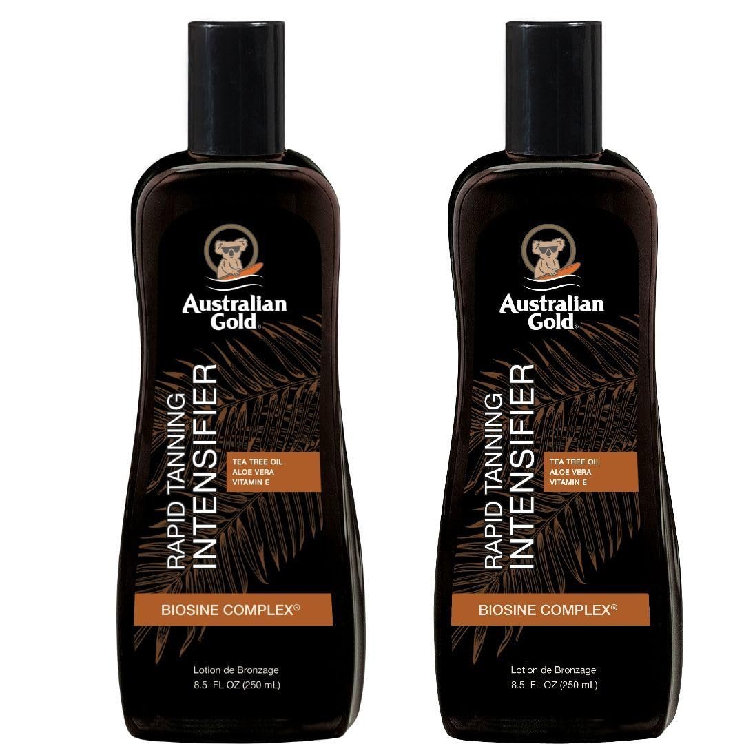 Australian Gold Rapid Tanning Intensifier Lotion 8,5 Fl Oz (2er-Pack) mit Teebaumöl, Aloe Vera und Vitamin E