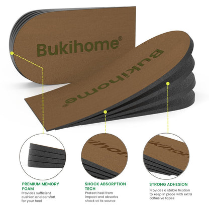 Verstellbare Fersenerhöhungseinlagen für Schuhe – Bukihome Orthopädische Schuhauflage für ungleiche Beine, 4 Schichten Höhenverstellung, für Fersenschmerzen, Fersensporn, Achillessehnenentzündung (Klein, Damen 4-8.5)