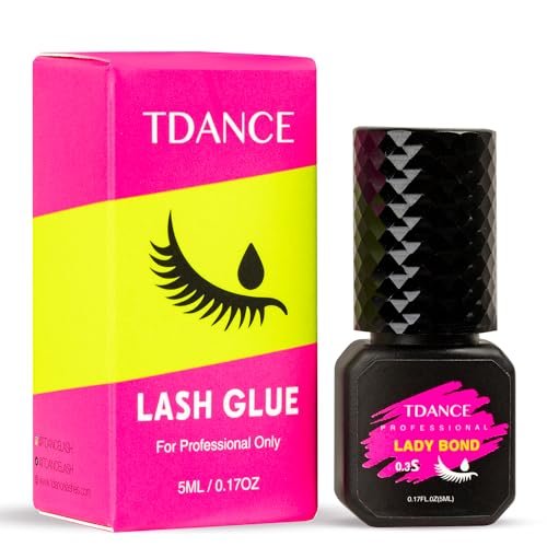 TDANCE Wimpernkleber für Verlängerungen – 0,3 Sek. Trocknungszeit, 7 Wochen Halt, 5 ml