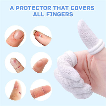 Finger Bandagen 30 Stück - Bobs Daumenverband, Fingerverband, röhrenförmig, weiß, Baumwolle, Fingerkuppenschutz für Arbeit und Küche