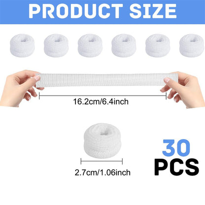 Finger Bandagen 30 Stück - Bobs Daumenverband, Fingerverband, röhrenförmig, weiß, Baumwolle, Fingerkuppenschutz für Arbeit und Küche