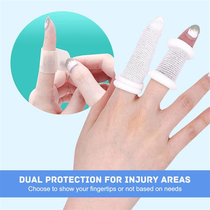 Finger Bandagen 30 Stück - Bobs Daumenverband, Fingerverband, röhrenförmig, weiß, Baumwolle, Fingerkuppenschutz für Arbeit und Küche