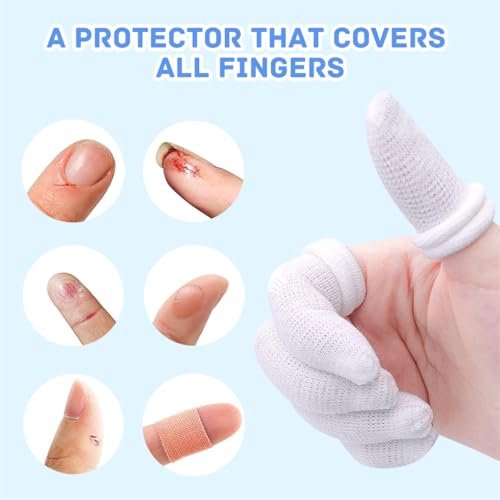 Finger Bandagen 30 Stück - Bobs Daumenverband, Fingerverband, röhrenförmig, weiß, Baumwolle, Fingerkuppenschutz für Arbeit und Küche