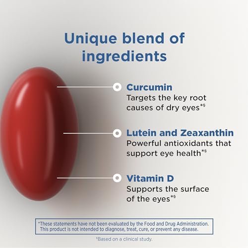 Blink NutriTears Klinisch geprüftes Nahrungsergänzungsmittel für trockene Augen, Augenpflege mit Lutein & Zeaxanthin und Vitamin D zur Befeuchtung der Augen von innen für langanhaltende Linderung, 50 Softgels