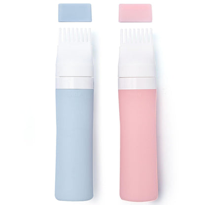 Lapfoon 2er-Pack Silikon Haarfarben-Applikator, 2,7 Unzen Wurzelkamm-Applikatorflasche für Haarfärbemittel, Haarfärbekammbürste, Kopfhaut-Öl-Applikatorflasche