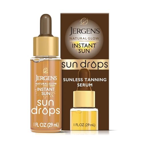 Jergens Natural Glow Instant Sun Drops – Bräunungstropfen für Gesicht und Körper, ölfrei, 30 ml