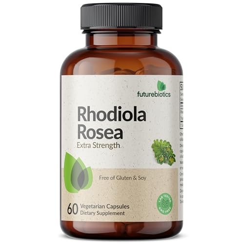 Futurebiotics Rhodiola Rosea Pulver – Adaptogenes Kraut, Vegetarische Kapseln, 60 Stück