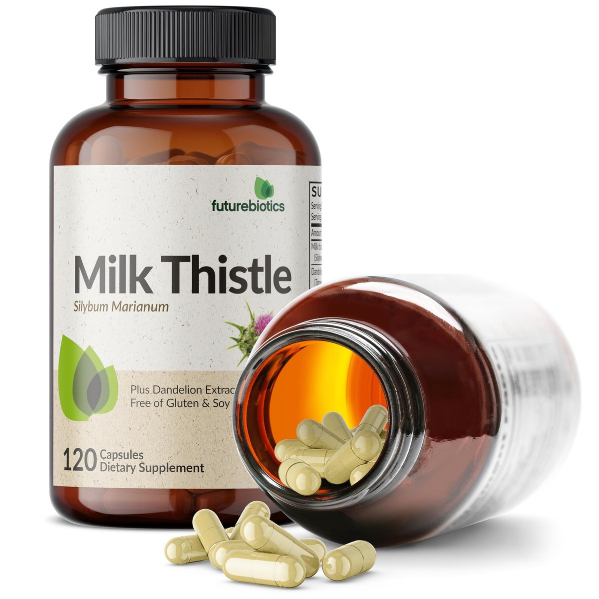 Futurebiotics Mariendistel Silymarin & Löwenzahn Extrakt – 120 Kapseln für Leberunterstützung & Antioxidantien