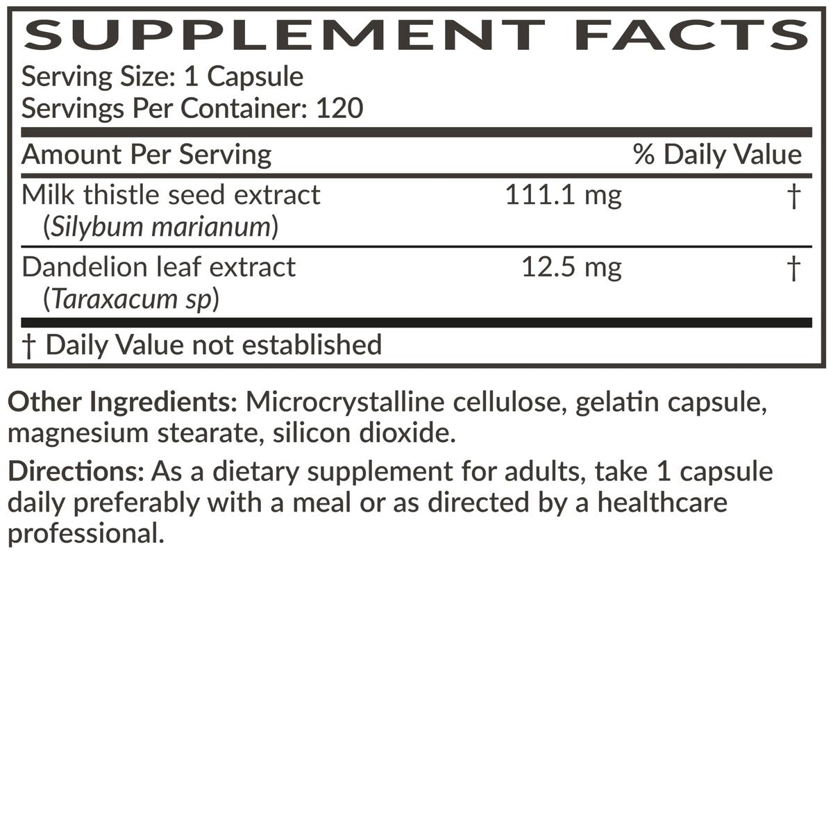 Futurebiotics Mariendistel Silymarin & Löwenzahn Extrakt – 120 Kapseln für Leberunterstützung & Antioxidantien